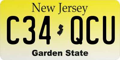 NJ license plate C34QCU