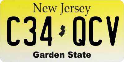 NJ license plate C34QCV