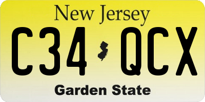 NJ license plate C34QCX
