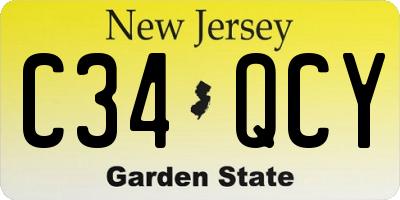 NJ license plate C34QCY
