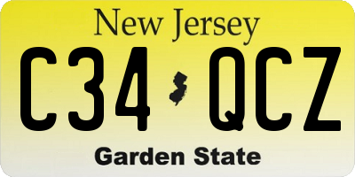 NJ license plate C34QCZ