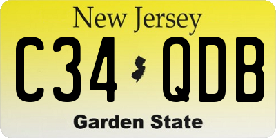 NJ license plate C34QDB