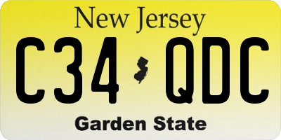 NJ license plate C34QDC