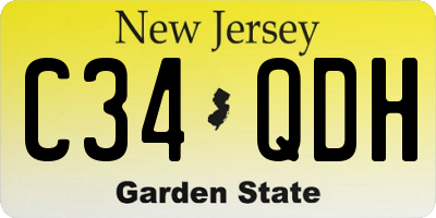 NJ license plate C34QDH