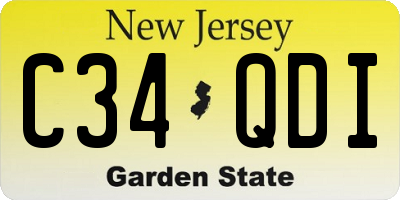 NJ license plate C34QDI
