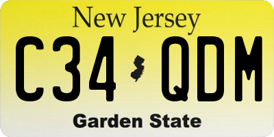 NJ license plate C34QDM