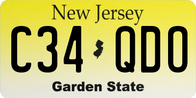 NJ license plate C34QDO