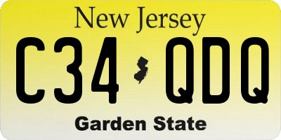 NJ license plate C34QDQ