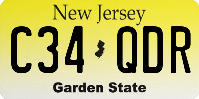 NJ license plate C34QDR