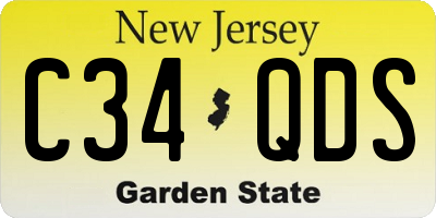 NJ license plate C34QDS