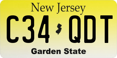NJ license plate C34QDT