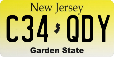 NJ license plate C34QDY
