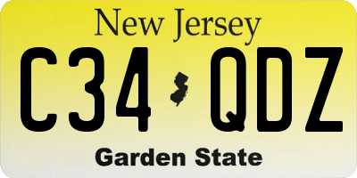 NJ license plate C34QDZ