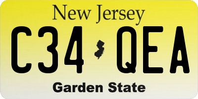 NJ license plate C34QEA
