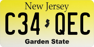 NJ license plate C34QEC