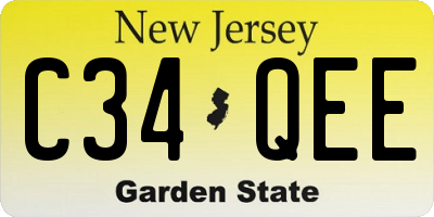 NJ license plate C34QEE