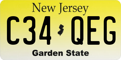 NJ license plate C34QEG