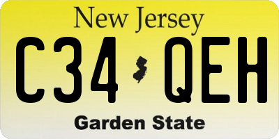 NJ license plate C34QEH