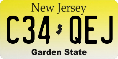 NJ license plate C34QEJ