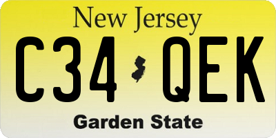 NJ license plate C34QEK