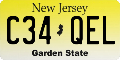 NJ license plate C34QEL
