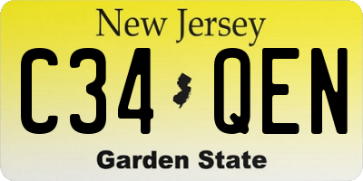 NJ license plate C34QEN