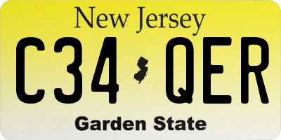 NJ license plate C34QER