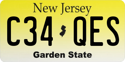 NJ license plate C34QES