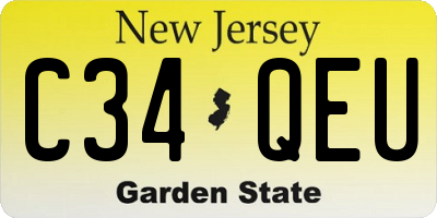 NJ license plate C34QEU