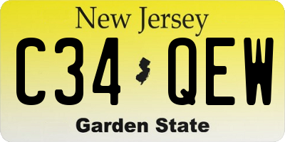 NJ license plate C34QEW