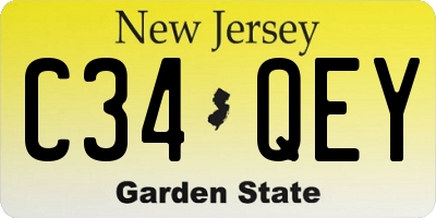 NJ license plate C34QEY