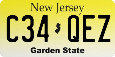 NJ license plate C34QEZ