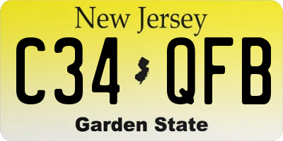 NJ license plate C34QFB