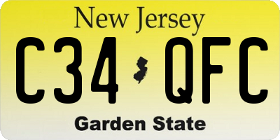 NJ license plate C34QFC