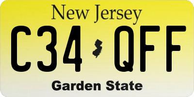 NJ license plate C34QFF