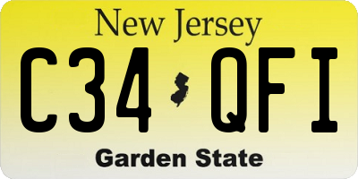 NJ license plate C34QFI