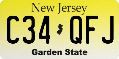 NJ license plate C34QFJ