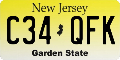 NJ license plate C34QFK