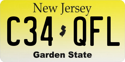 NJ license plate C34QFL
