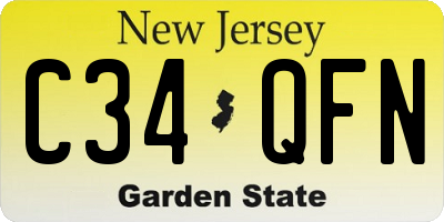 NJ license plate C34QFN