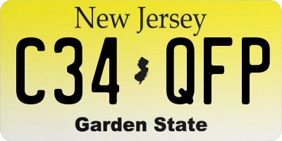 NJ license plate C34QFP