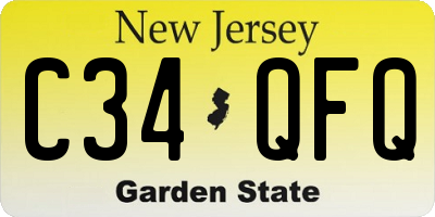 NJ license plate C34QFQ