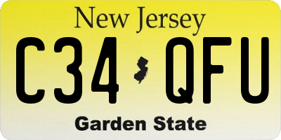 NJ license plate C34QFU
