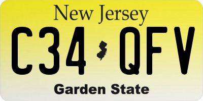 NJ license plate C34QFV