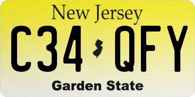 NJ license plate C34QFY