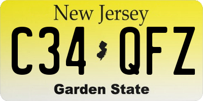 NJ license plate C34QFZ