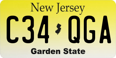 NJ license plate C34QGA