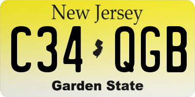 NJ license plate C34QGB