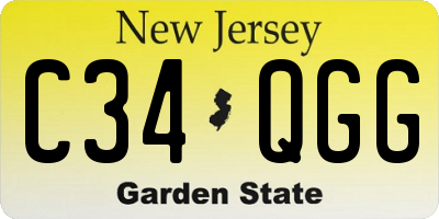 NJ license plate C34QGG