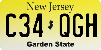 NJ license plate C34QGH